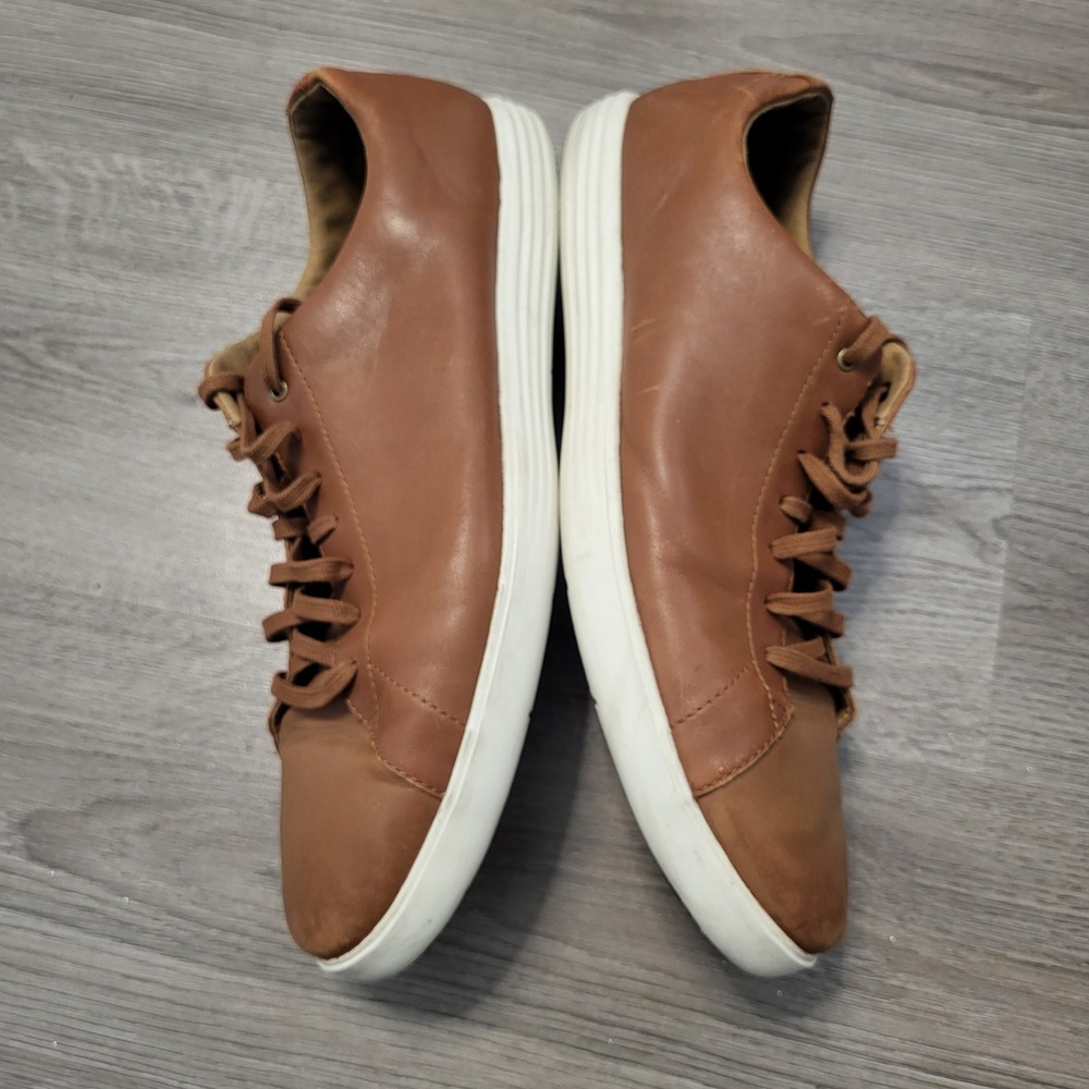 Cole Haan Grand Crosscourt Mens 13 Tan Leather Sneakers Casual Neutral Office